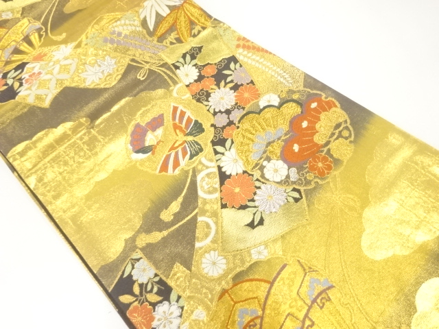 JAPANESE FUKURO OBI FOR FURISODE / WOVEN FLOWER